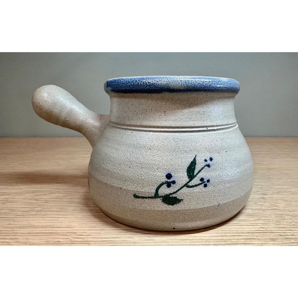 Rowe Pottery Works Handcrafted Cambridge Salt Glazed Large Soup Crock w/ Handle